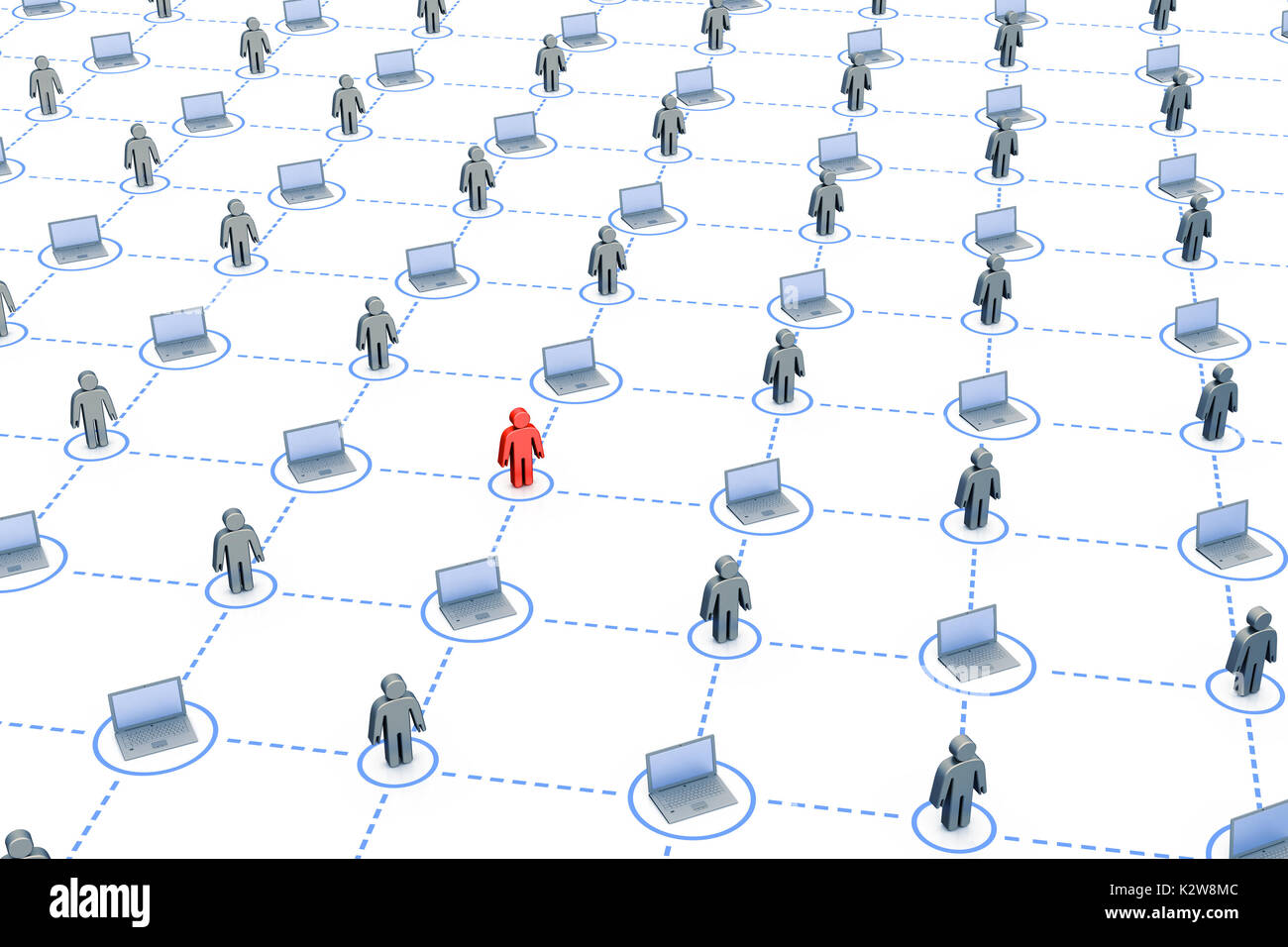 Rete di grandi dimensioni sfondo grafico 3D rendering Foto Stock