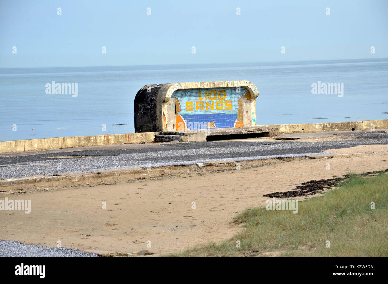 Il semi-Lido abbandonati a Margate nel Kent Foto Stock