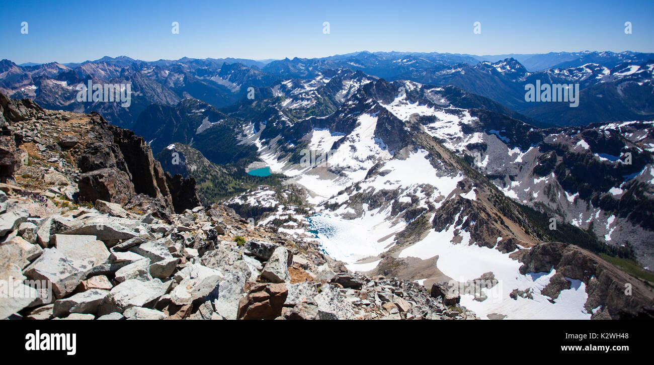 Vista dal picco di Nero nel nord del Parco Nazionale delle Cascate, Stati Uniti di Washington Foto Stock