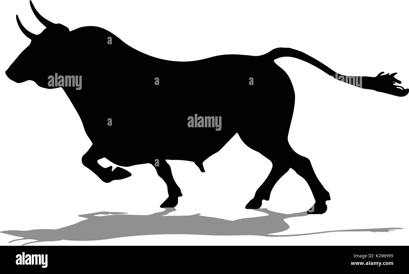Silhouette di una mucca. vettore o bull buffalo Illustrazione Vettoriale