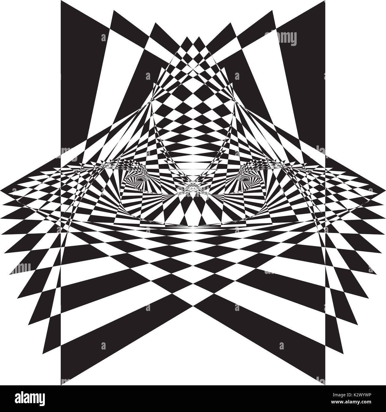 Arabesque illusione tridimensionale trono Illustrazione Vettoriale