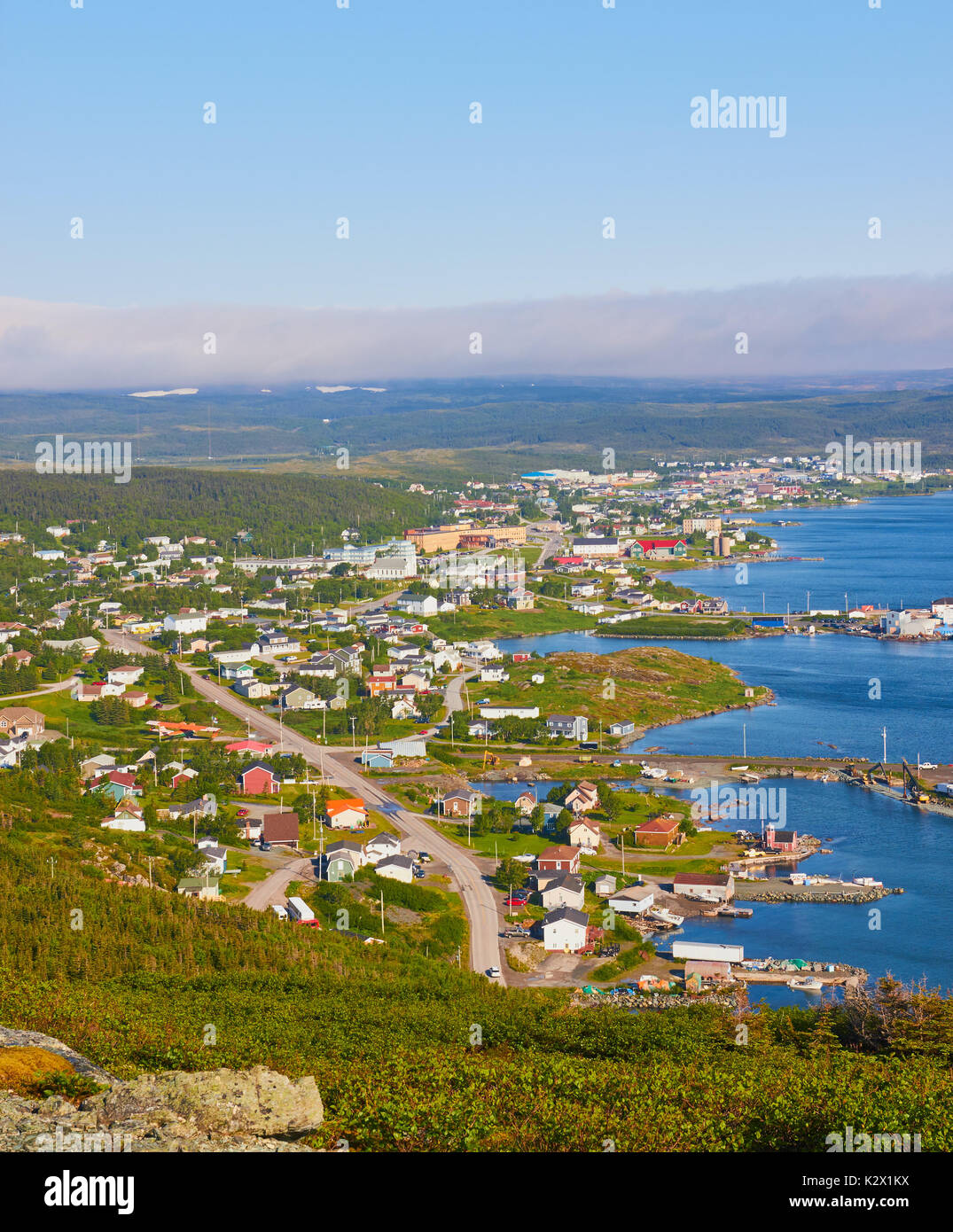 Panorama di Sant'Antonio, Grande Penisola Settentrionale, Terranova, Canada Foto Stock