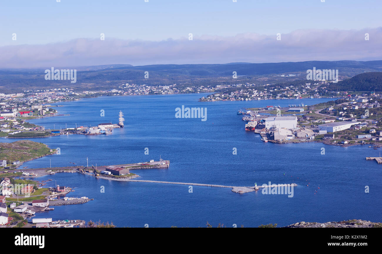 Panorama di Sant'Antonio, Grande Penisola Settentrionale, Terranova, Canada Foto Stock