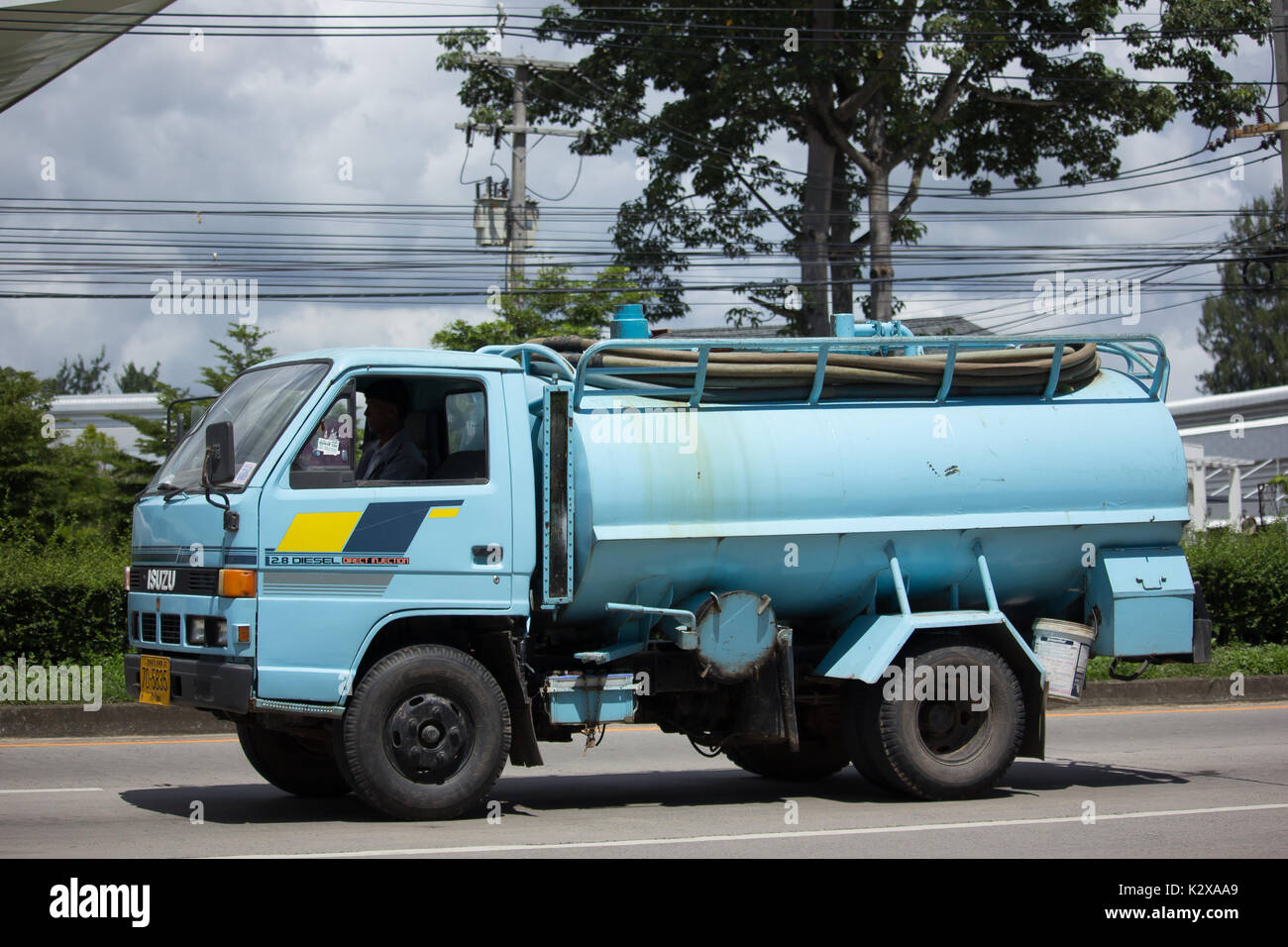 CHIANG MAI, Thailandia - Agosto 22 2017: Privato del serbatoio acque nere carrello. Foto di road no.121 circa 8 km dal centro cittadino di Chiangmai, Thailandia. Foto Stock