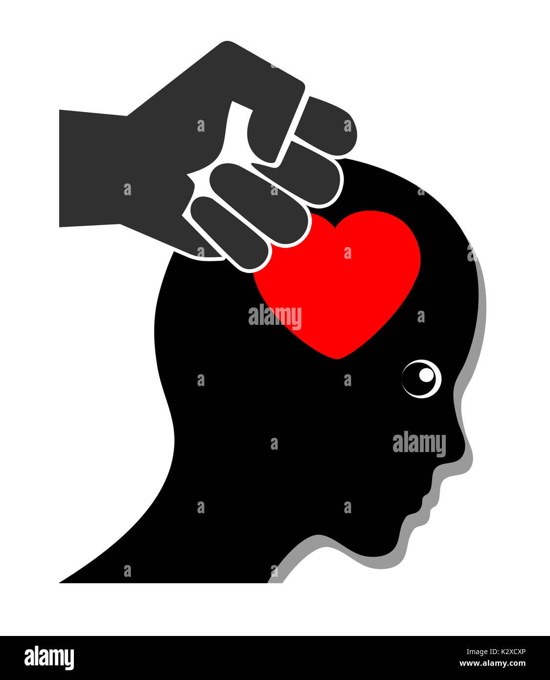Vittima donna in amore con la persona che fa male il suo, chiamato anche la sindrome di Stoccolma Foto Stock