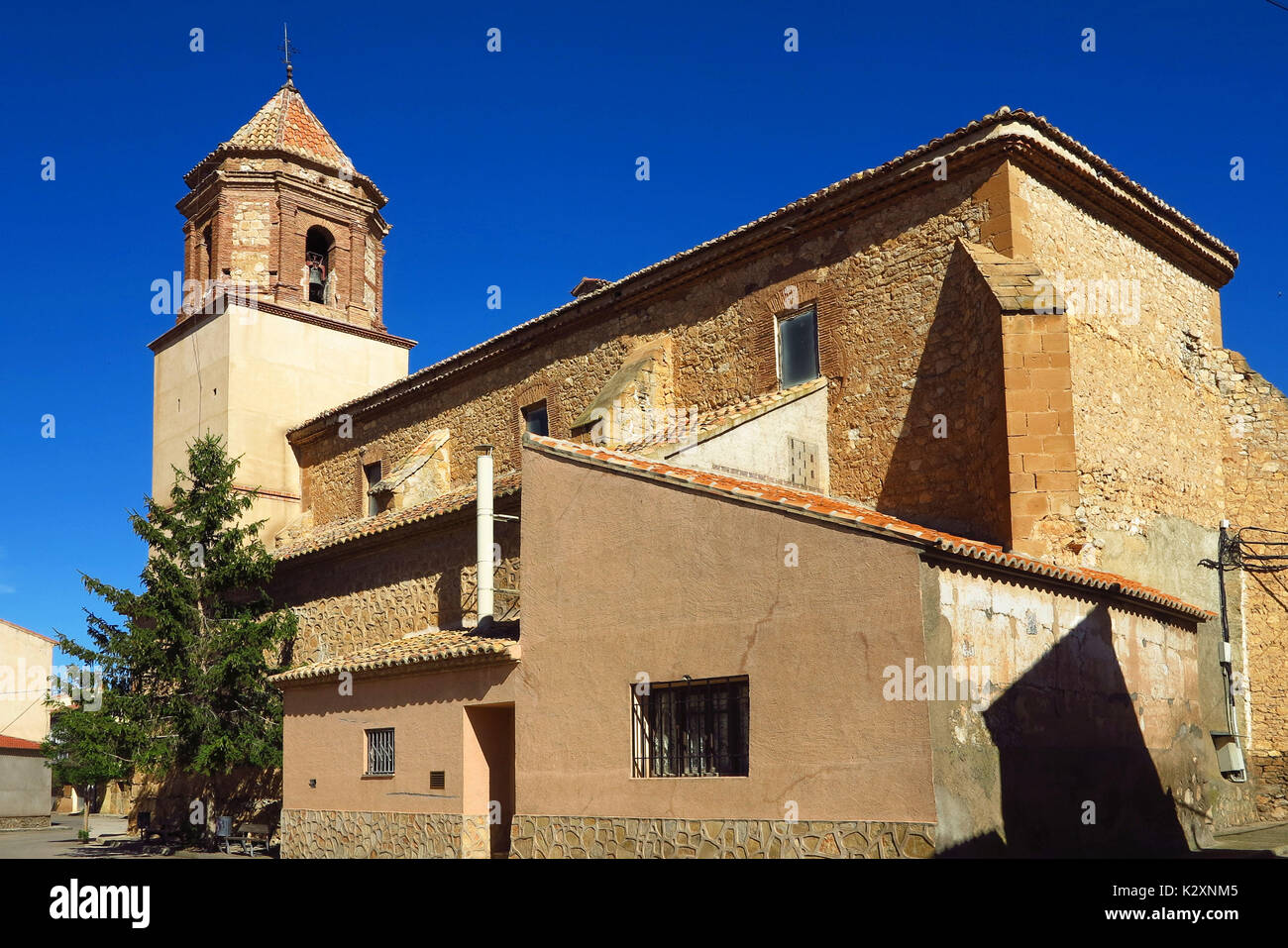 Spanien, Aragonien, Aragona, Teruel, Torrelacarcel, Dorf, spanisch, Kirche Foto Stock