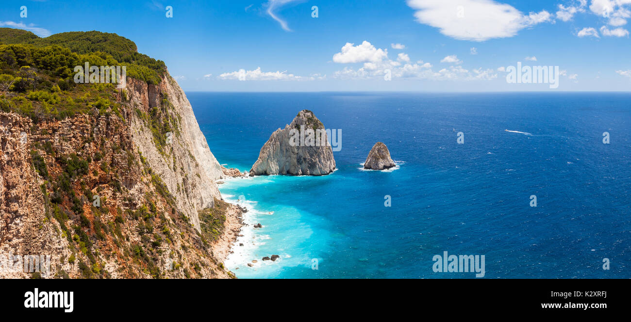 Keri scogliere in Zacinto (Zante) isola in Grecia Foto Stock