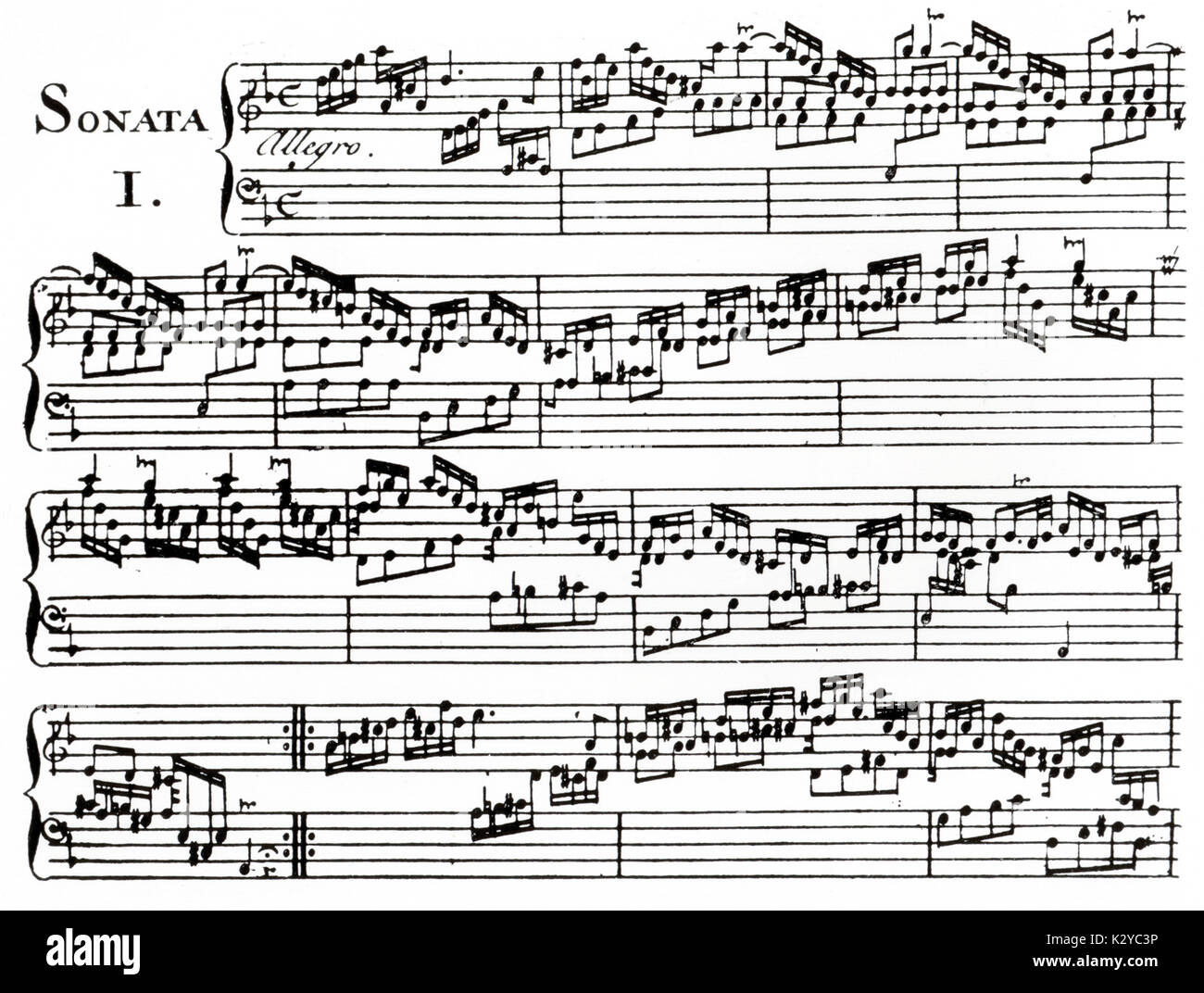 Domenico Scarlatti - 'Essercizi per Gravicembalo' - Prima pagina della edizione originale. Italian clavicembalista e compositore 26 Ottobre 1685 - 23 Luglio 1757 Foto Stock