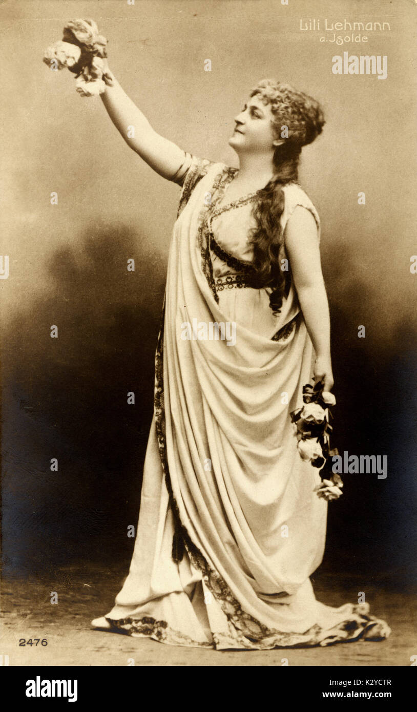 WAGNER - Tristan und Isolde Lilli Lehmann (1848-1929) come 'Isotta'. ( Lehmann appariva come "Isotta' e 'Elisabeth' al giardino di Covent in 1884  Foto stock - Alamy