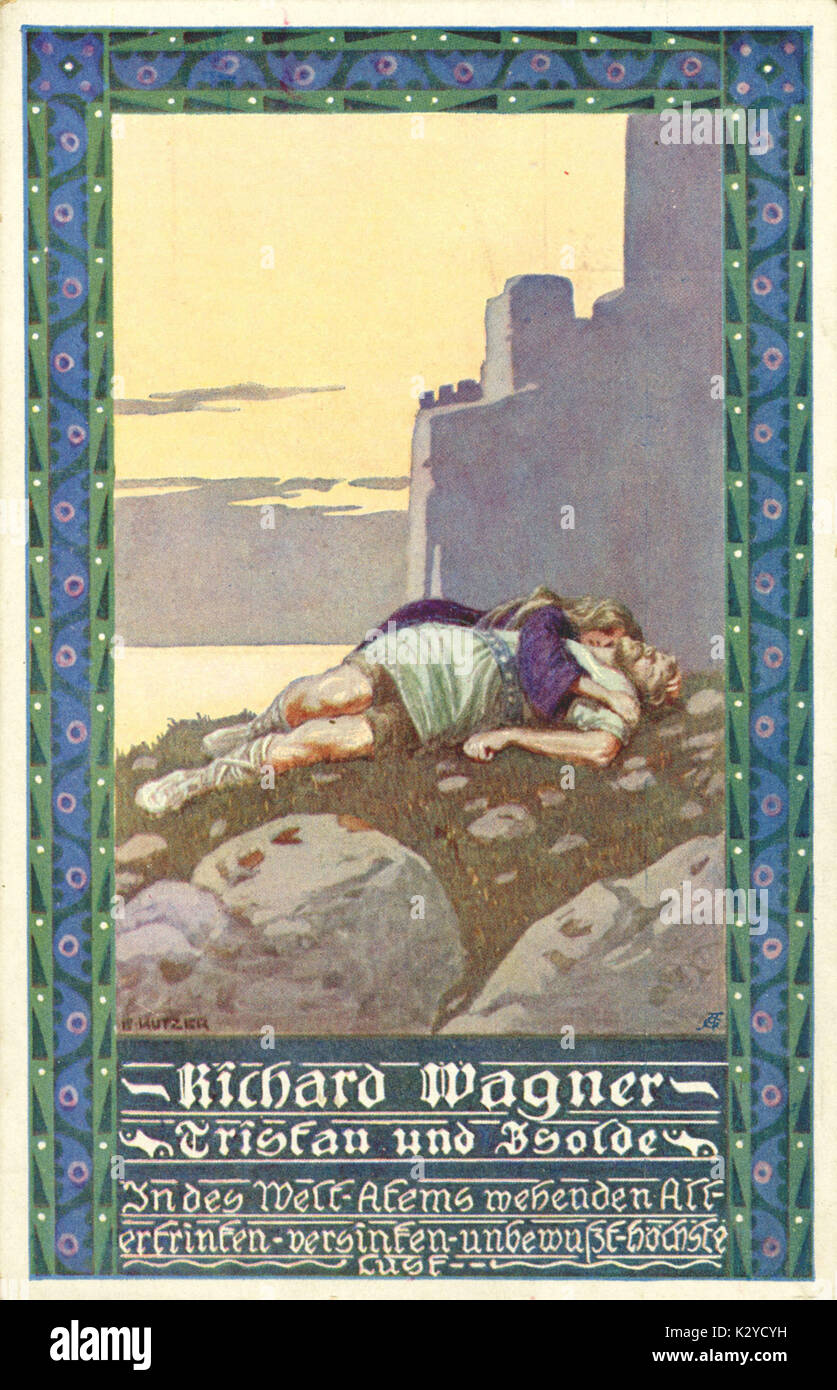 WAGNER - Tristano e Isotta Poster. Richard Wagner: compositore tedesco & autore, 22 maggio 1813 - 13 febbraio 1883. Foto Stock