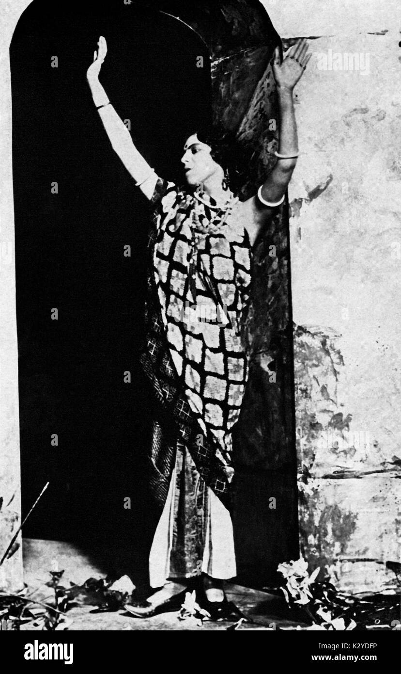 Leo Delibes' opera con Maria Barrientos (soprano spagnola, 1883-1946) in titloe ruolo dell opera Lakmé . Il compositore francese, 21 Febbraio 1836 - 16 Gennaio 1891 Foto Stock