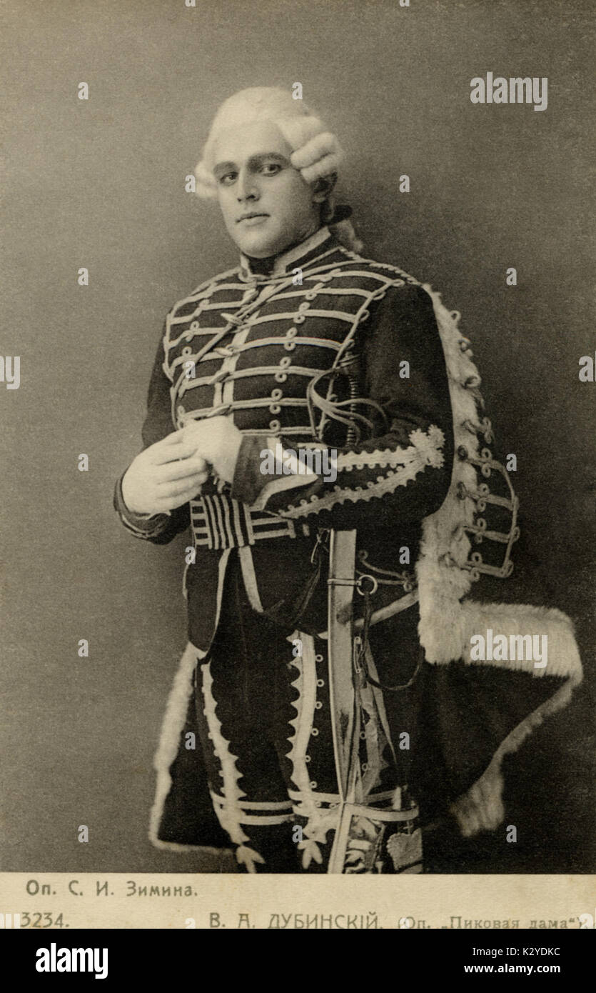 DUBINSKY - in Tchaikovsky opera - la regina di picche. Il compositore russo 7 Maggio 1840 - 6 novembre 1893. Foto Stock