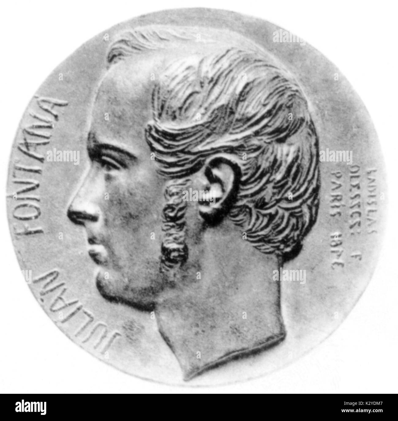 FONTANA, Julian - 1843 Medaglia di bronzo da Oleszczynski 1819-1869 - amico  di Chopin Foto stock - Alamy