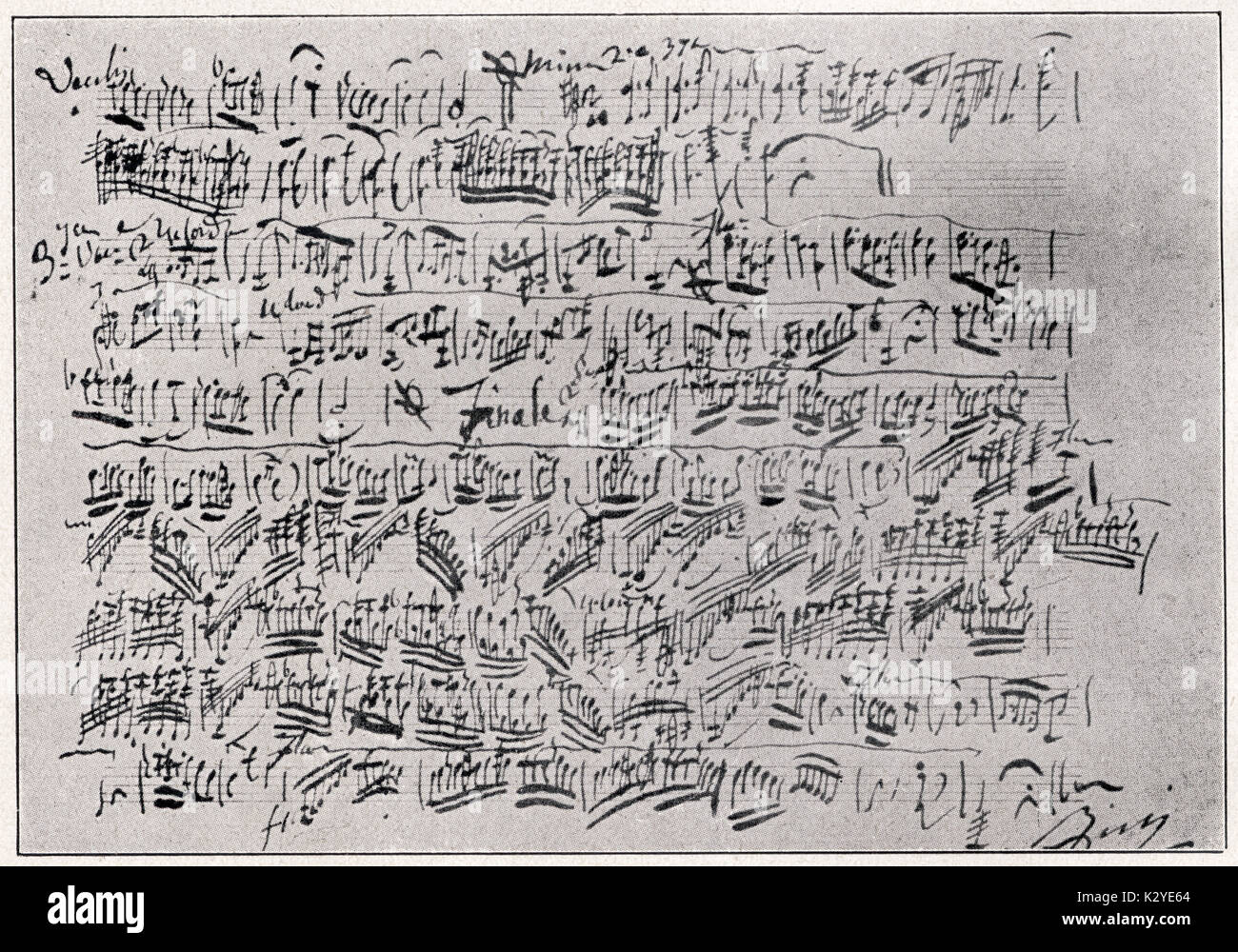 PAGANINI, Niccolo autografo cliente della sua composizione "Le Streghe" (streghe) Italiano violinista e compositore (1782-1840) Foto Stock