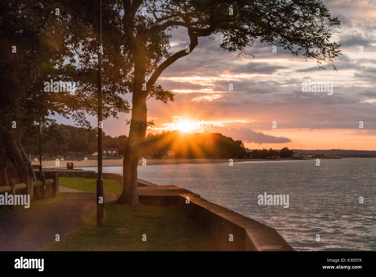 Puckpool autunno tramonto Foto Stock