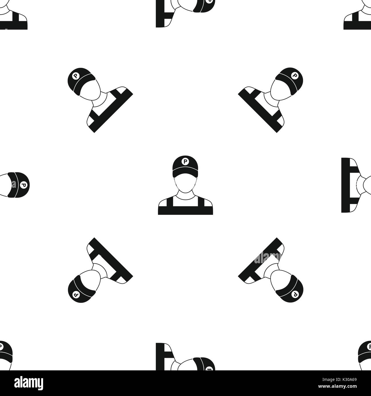 Parcheggio attendant modello nero senza giunture Illustrazione Vettoriale