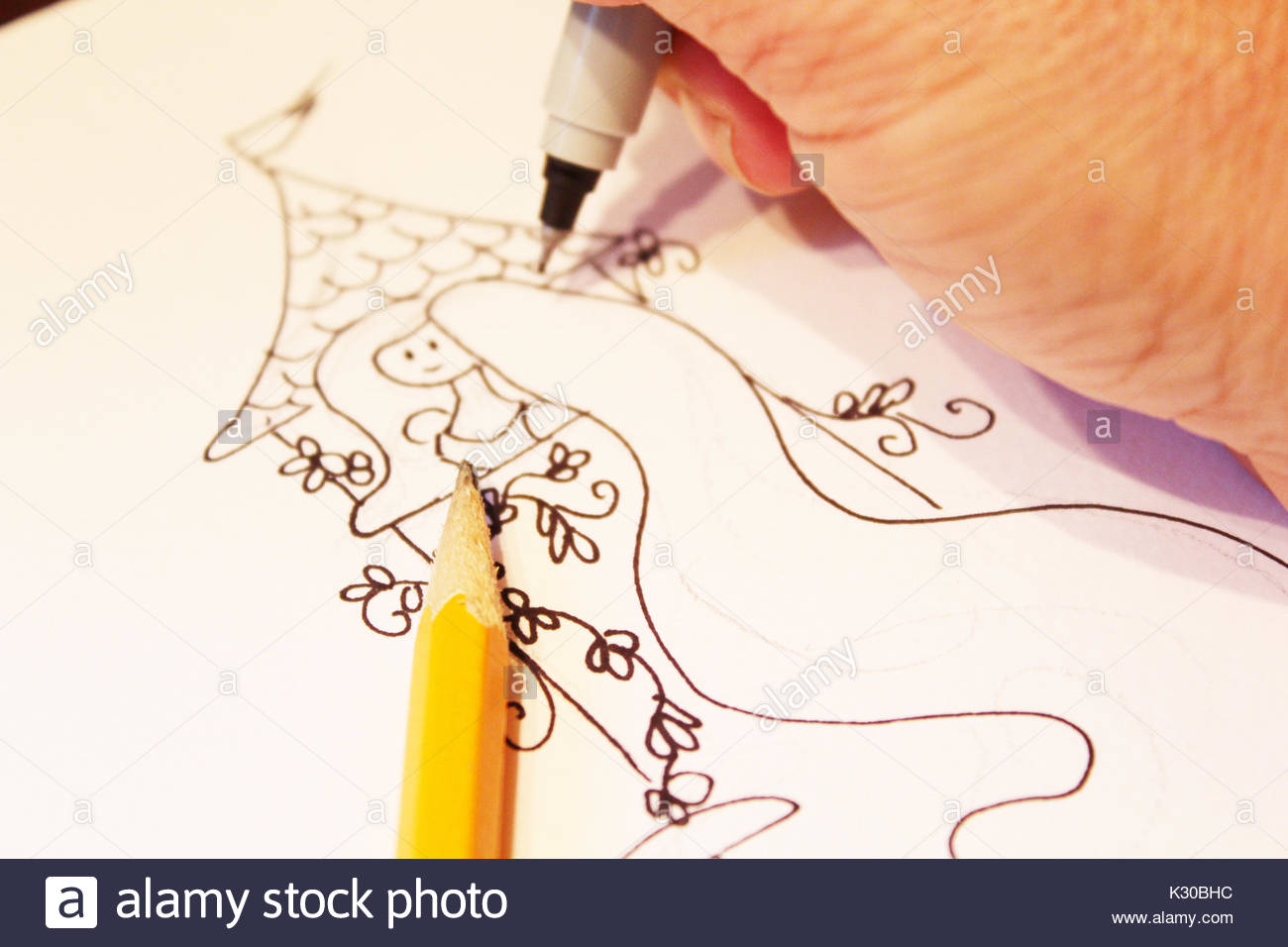 Rapunzel Schizzo Di Disegno Foto Stock Alamy