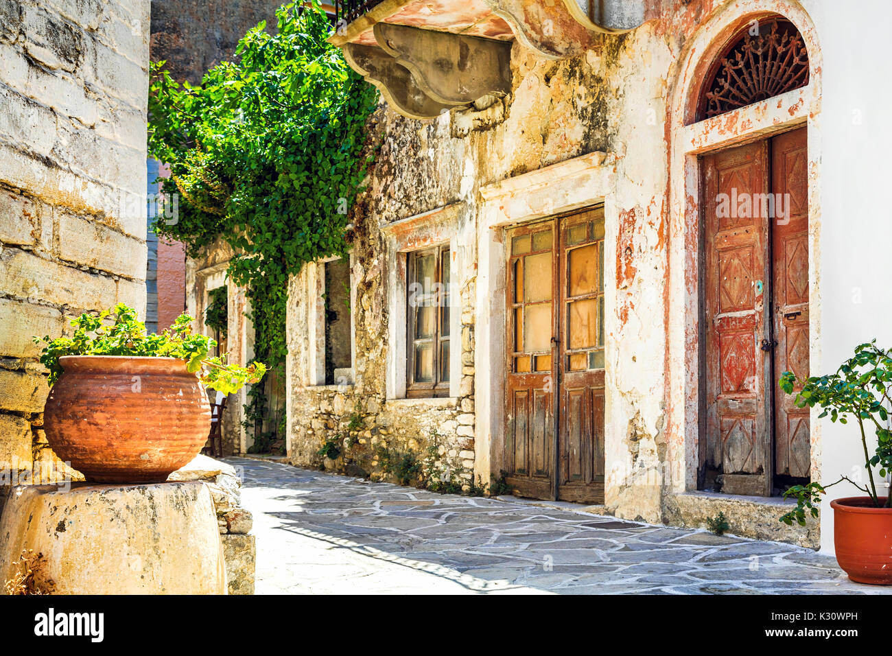 Tradizionale villaggio chalkio,Naxos Island, Grecia. Foto Stock