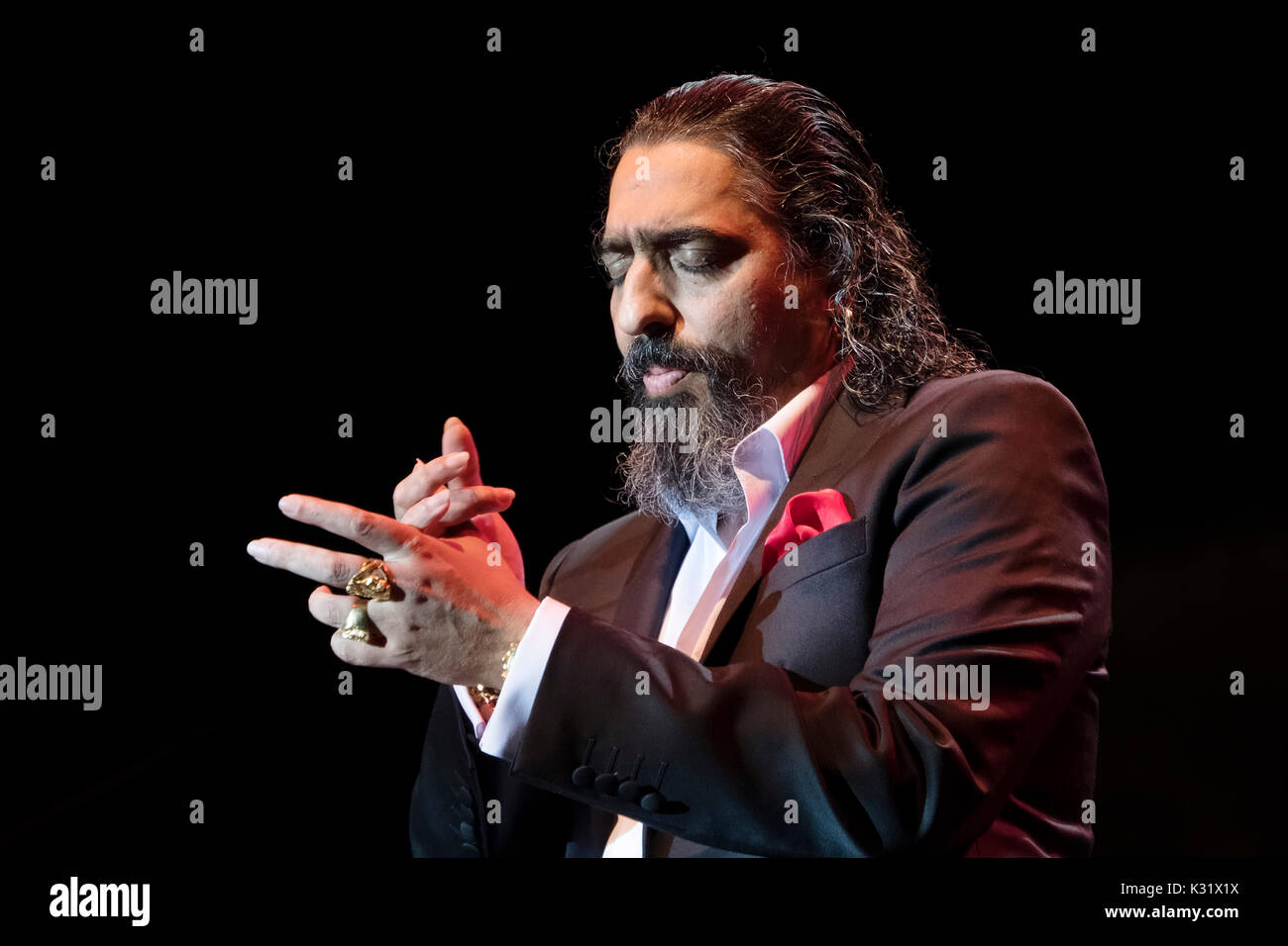 Il cantante di Flamenco Diego el Cigala in concerto a Fuengirola. Provincia di Malaga Costa del Sol. Andalusia southern, Spagna Europa Foto Stock