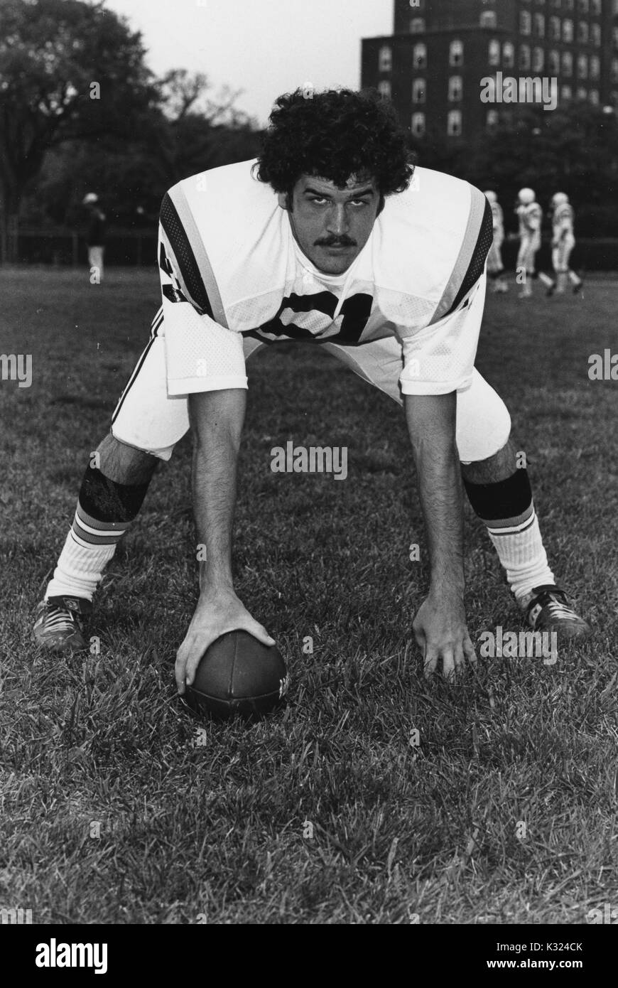 Johns Hopkins University giocatore di football Jim Moran, 1970. Foto Stock