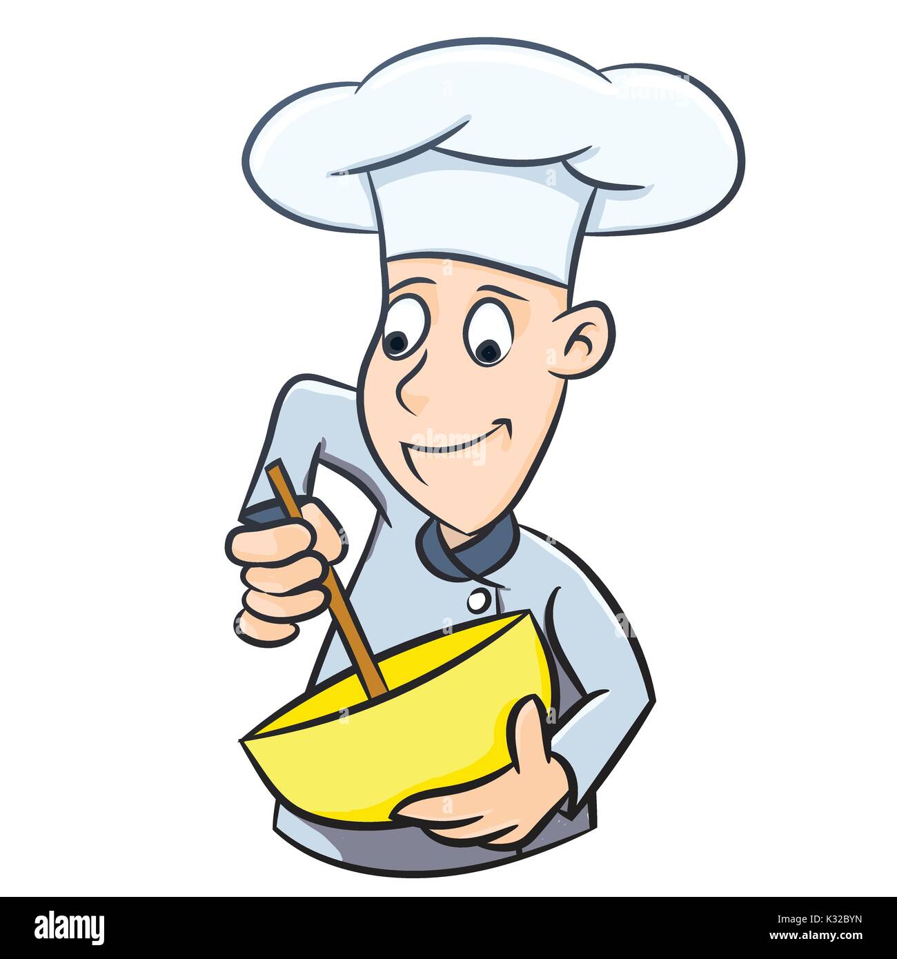 Lo Chef Cartoon isolati su sfondo bianco - illustrazione vettoriale Illustrazione Vettoriale