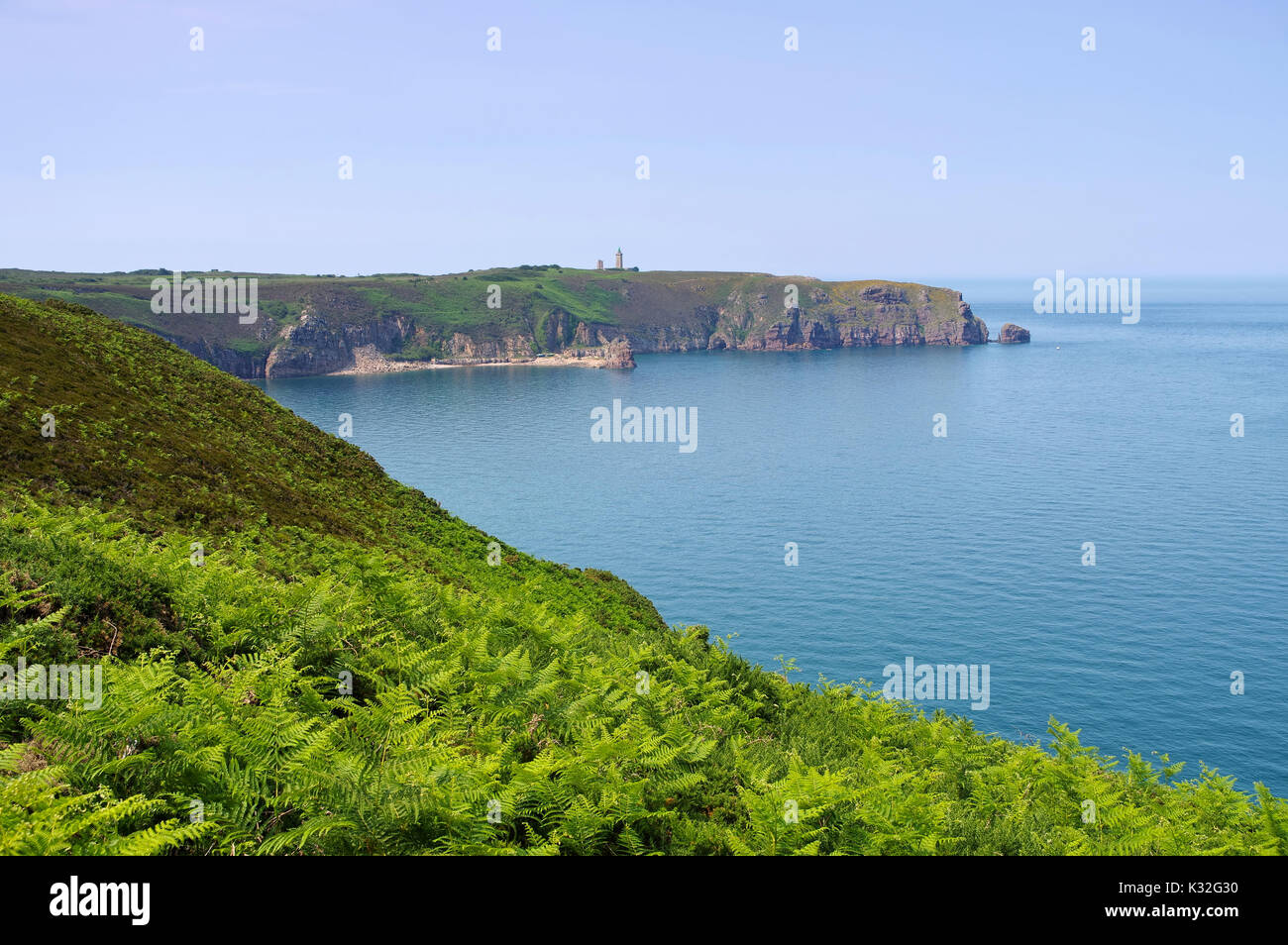 Cap Frehel lighthouse in Bretagna, Francia Foto Stock