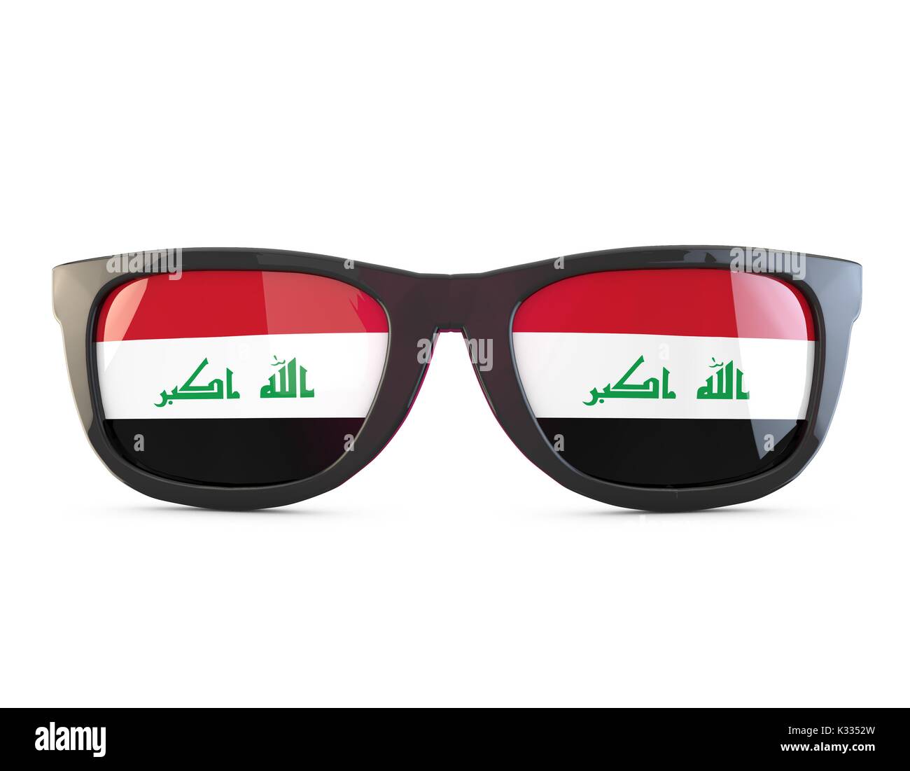 Iraq bandiera occhiali da sole. Il rendering 3D Foto Stock