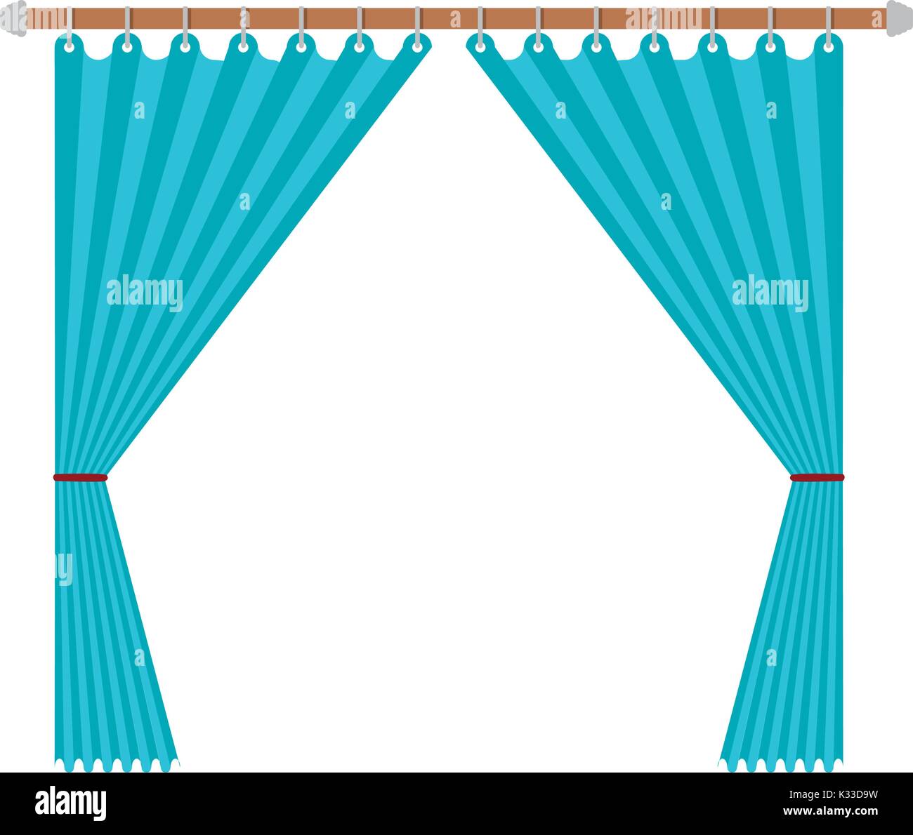 Tenda decorativa aperto della camera di contenimento di un palo in silhouette colorato su sfondo bianco Illustrazione Vettoriale