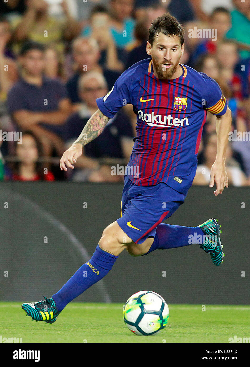 FC Barcellona Leo Messi. Il giocatore argentino è una star del calcio in  Spagna e in