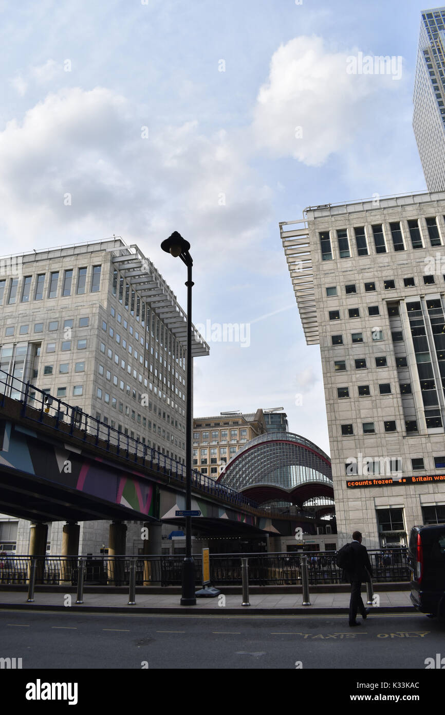 Londra - Heron Quays Docklands Light Railway Station, Canary Wharf Foto Stock