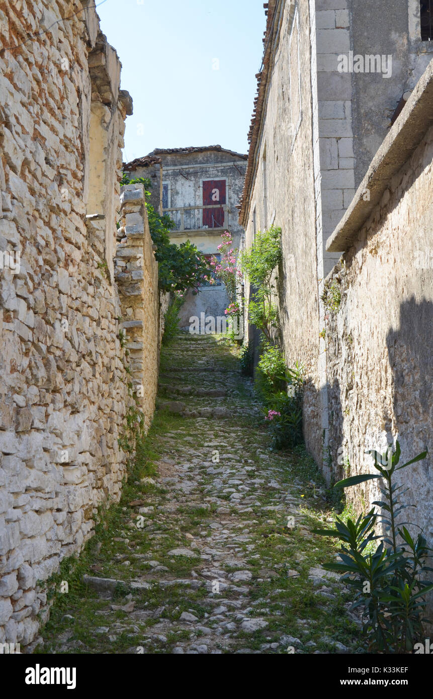 Vecchia città Queparo, Albania Foto Stock