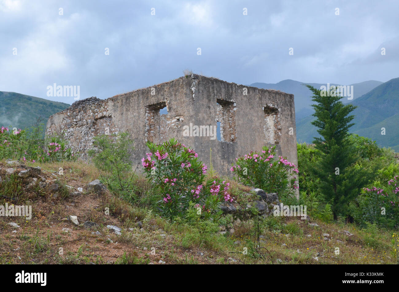 Rovine del Castello di himara in Albania Foto Stock