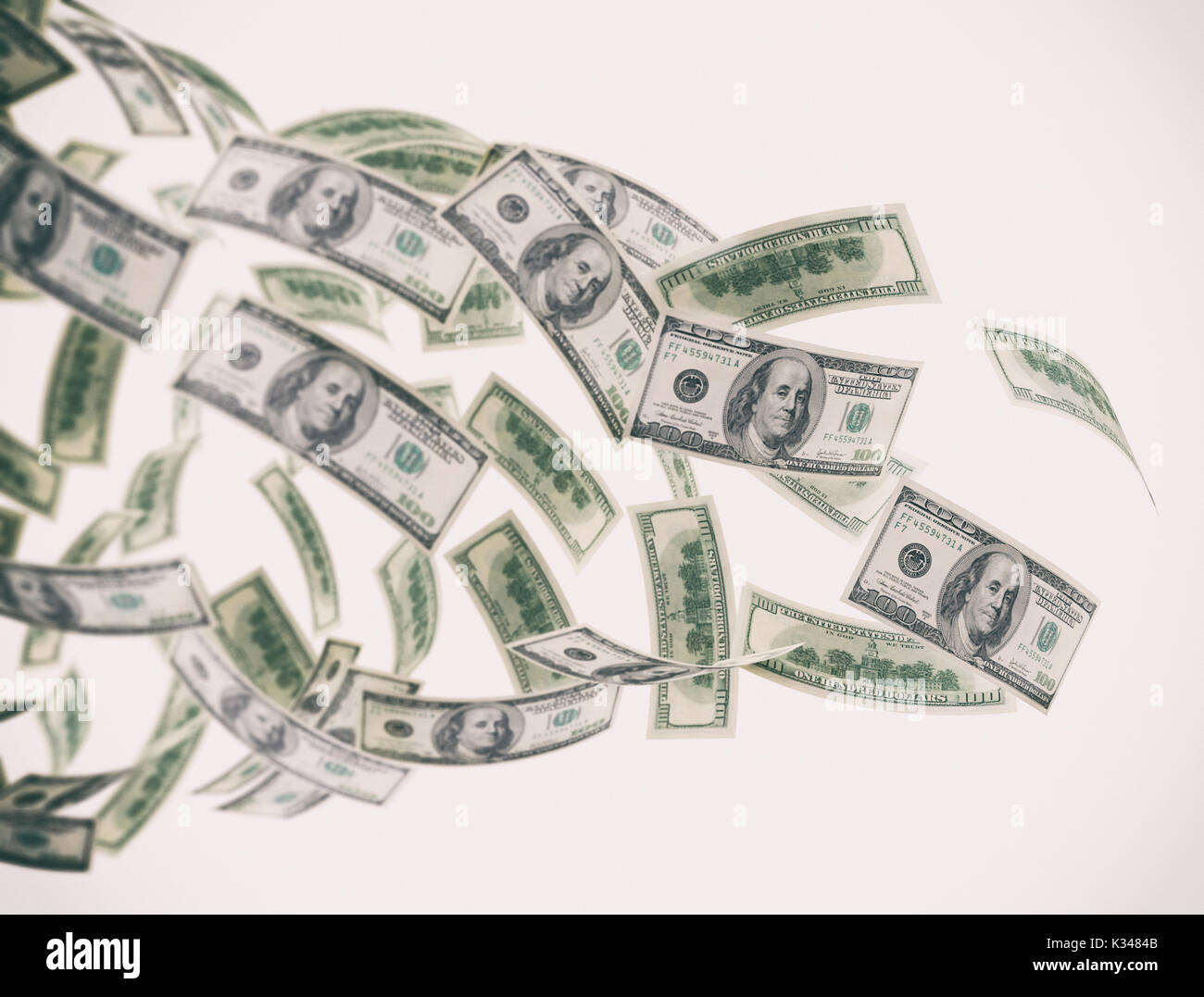 Flying denaro dollari USA Foto Stock