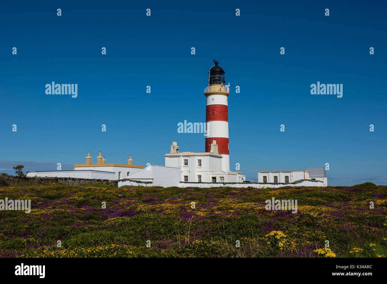 Punto di Ayre faro, Isola di Man. Foto Stock