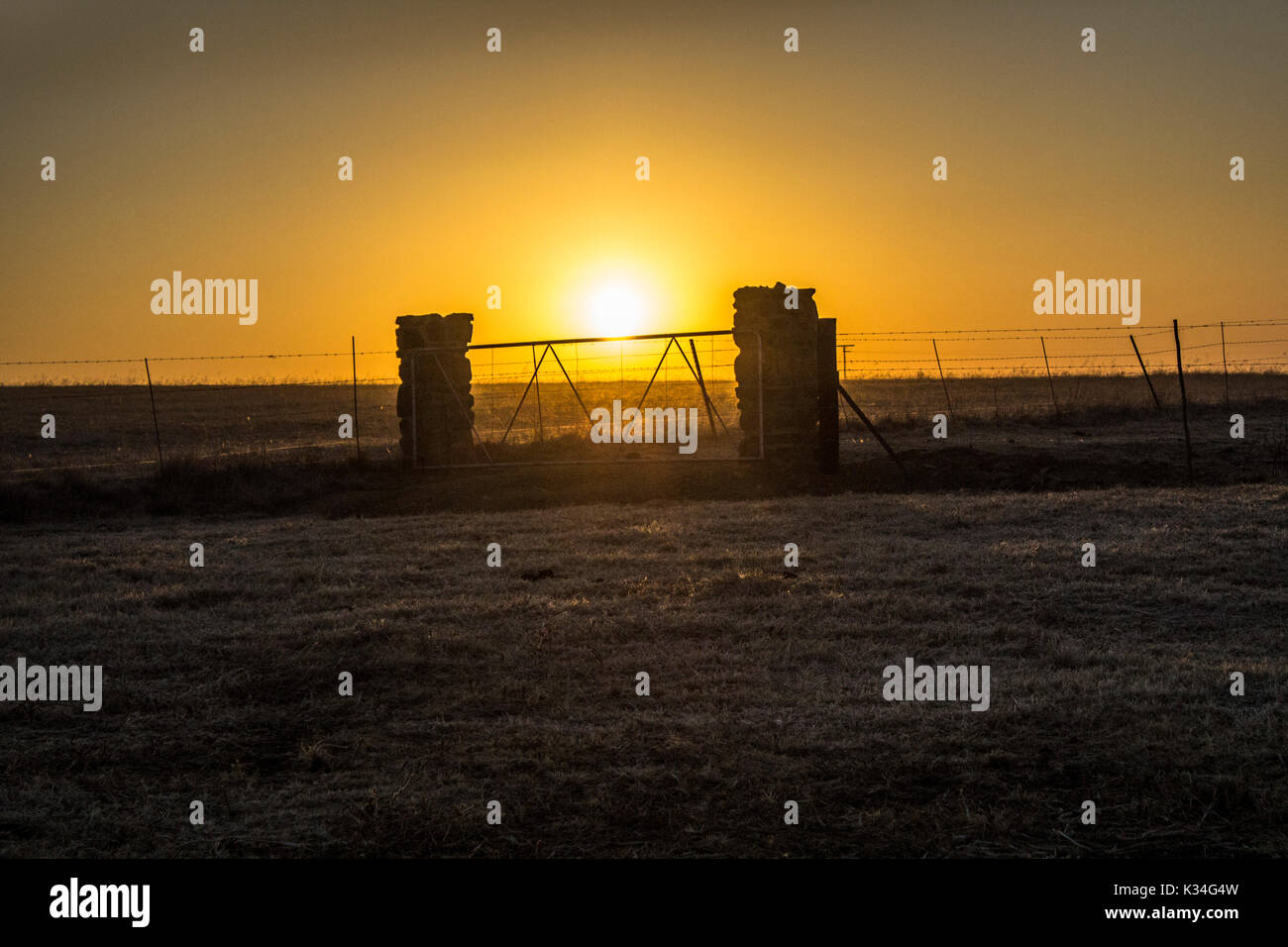 South African inverno sunrise in campagna Foto Stock