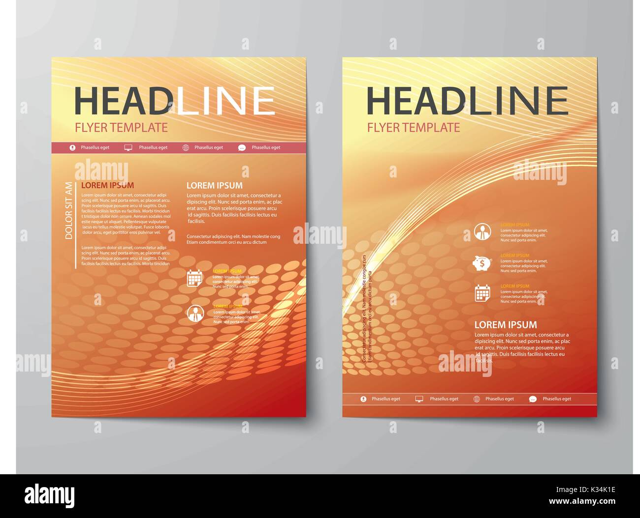 Set di abstract rivista business coperchio , flyer, brochure piana del modello di progettazione Illustrazione Vettoriale