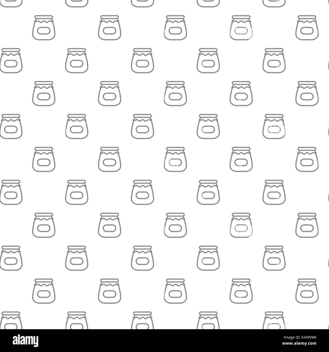 Unique digital barattoli di miele seamless pattern con varie icone e simboli su sfondo bianco piatta illustrazione vettoriale Illustrazione Vettoriale