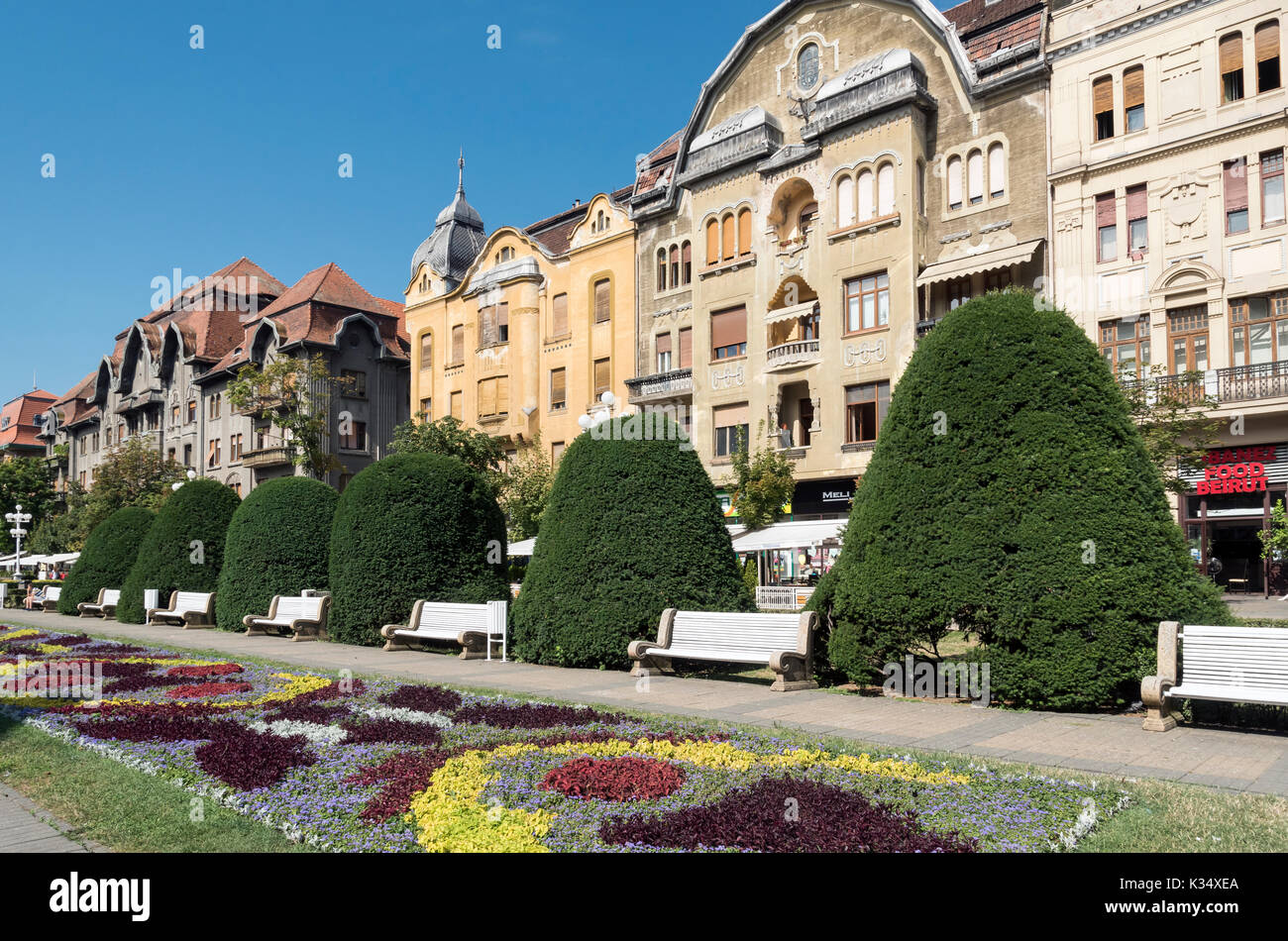 La Piazza della Vittoria (Piata Victoriei), Timisoara, Romania Foto Stock