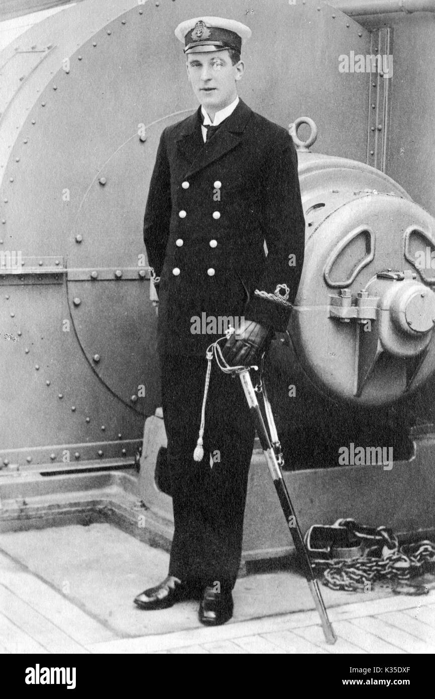 Royal Navy officer ww1 Foto Stock