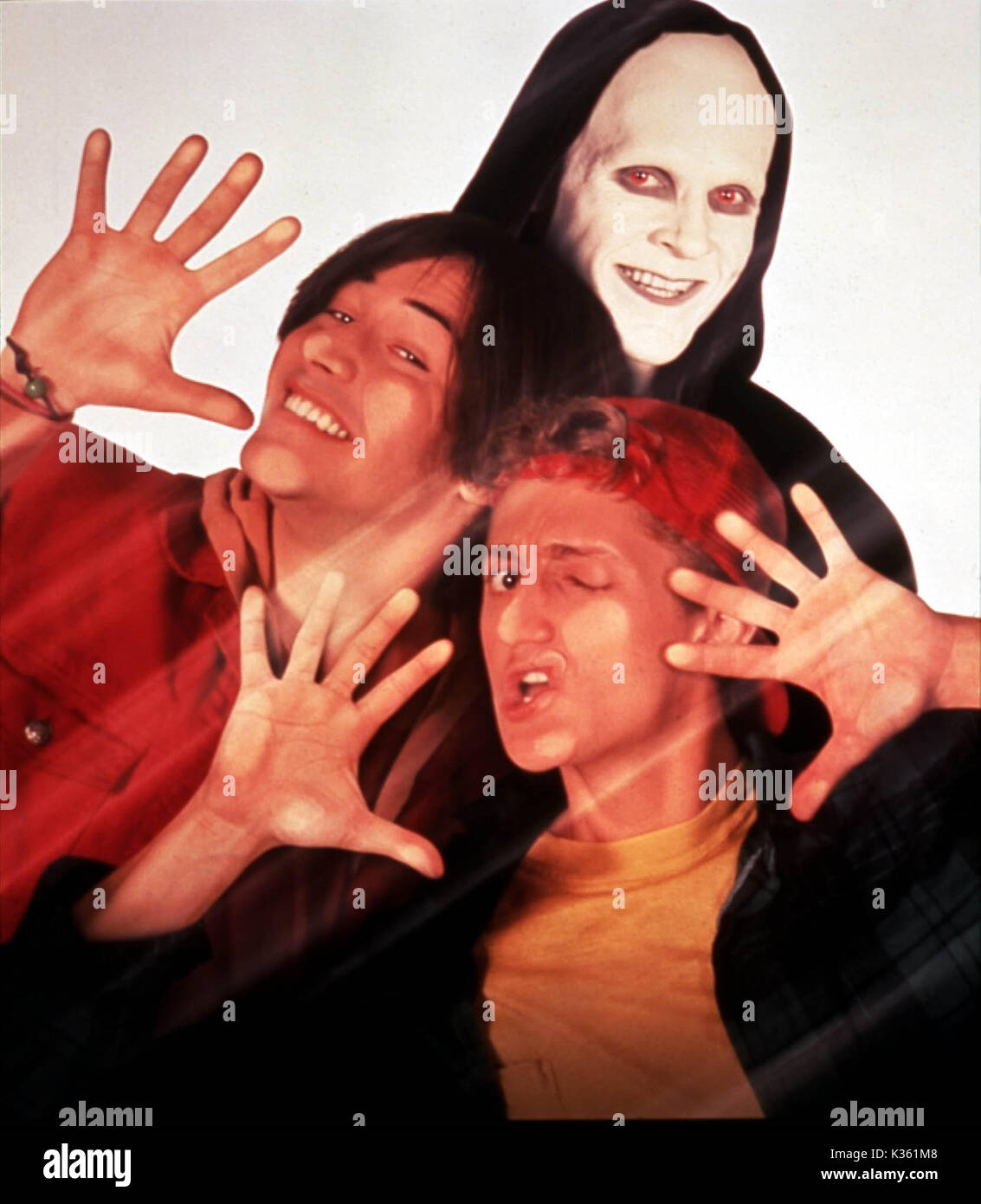 BILL E TED'S BOGUS VIAGGIO [US 1991] Keanu Reeves, ALEX WINTER, WILLIAM SADLER come Grim Reaper data: 1991 Foto Stock
