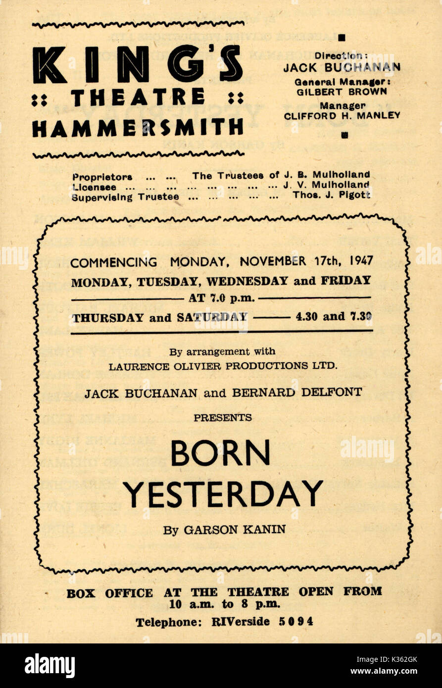 Nato ieri il coperchio del programma Foto Stock