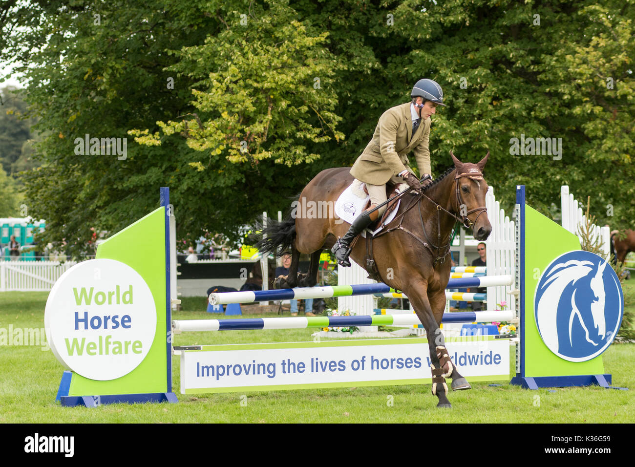 Peterborough, Stamford, Regno Unito. 01 Sep, 2017. Olimpico annuale a livello di evento equestre con piloti concorrenti provenienti da Regno Unito, Europa e il resto del globo in Land Rover di tre giorni che si tiene nella motivazione di un grand cinquecentesco country house. Credito: Clifford Norton/Alamy Live News Foto Stock