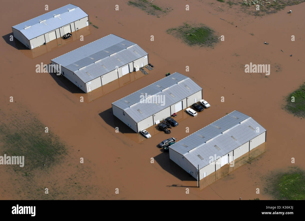 Houston. 1 Sep, 2017. Foto aerea adottate il 7 settembre 1, 2017 mostra case inondate dopo l uragano Harvey attaccato Houston, Texas, Stati Uniti. Credito: Yin Bogu/Xinhua/Alamy Live News Foto Stock