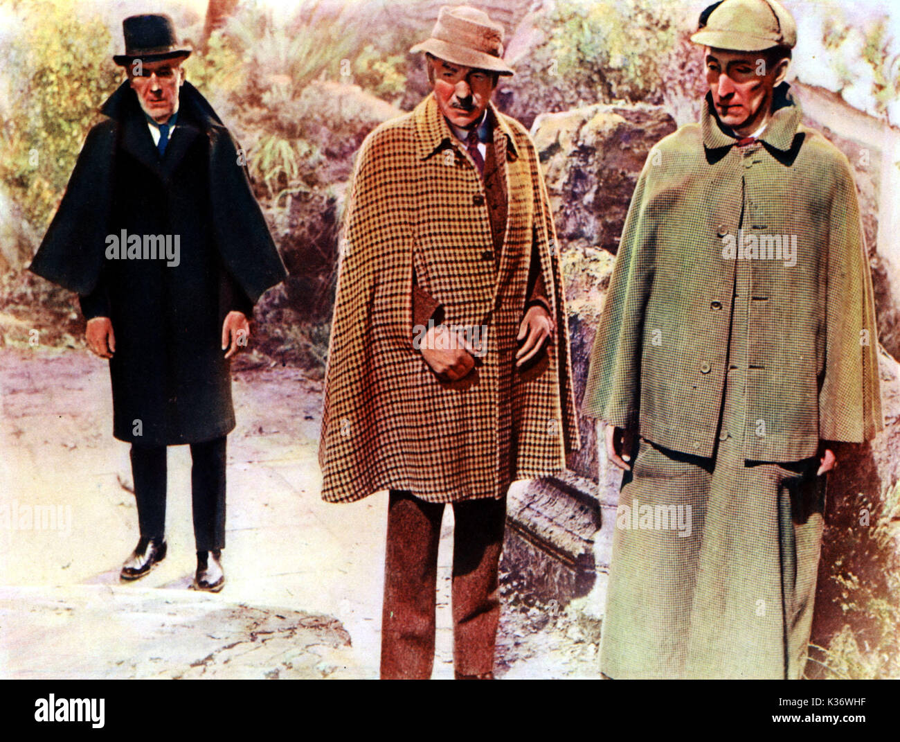 Il Segugio del BASKERVILLES ANDRE MORELL centro, PETER CUSHING (Holmes), destra data: 1959 Foto Stock