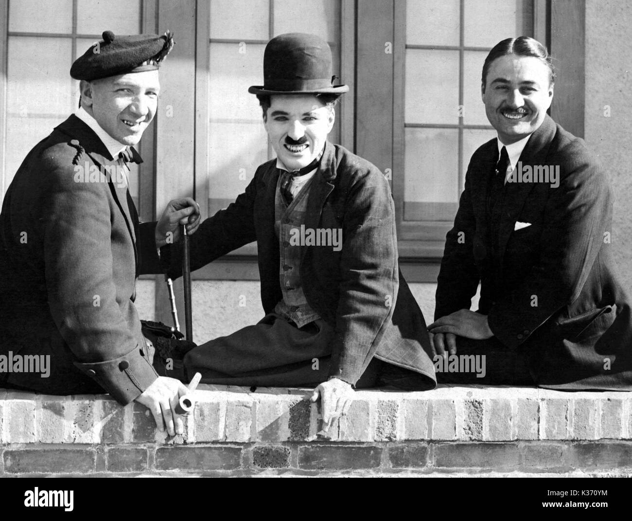 L-R, Sir Harry Lauder, Charlie Chaplin, SYD CHAPLIN Foto Stock