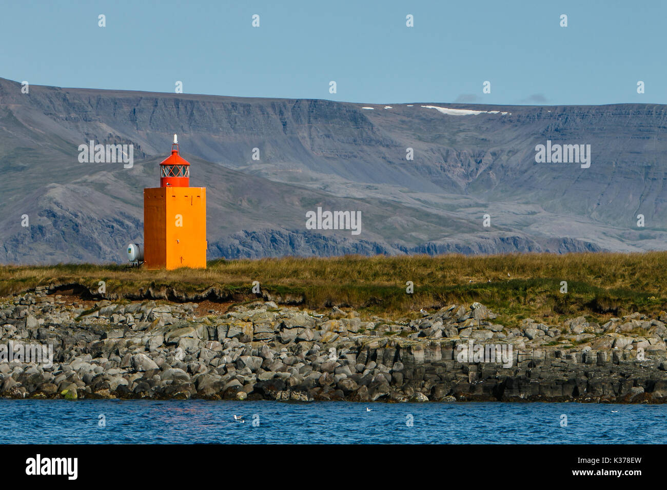 Canale Navigabile marker vicino al porto di Reykjavik. Foto Stock