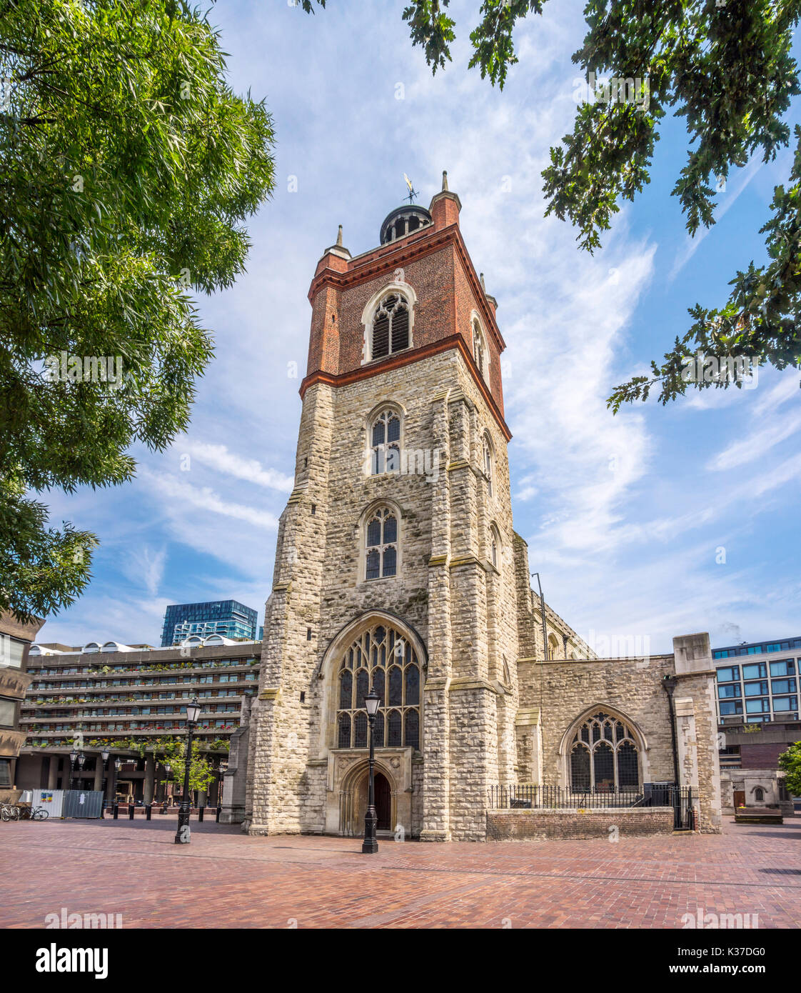 St Giles Cripplegate, Fore Street, Barbican, Londra, Regno Unito Foto Stock