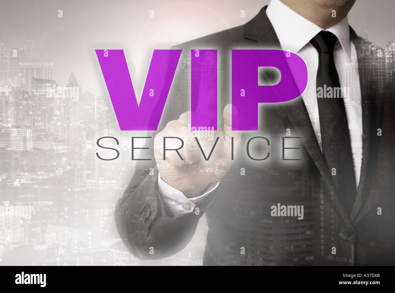 Servizio Vip è rappresentato dal concetto di imprenditore. Foto Stock