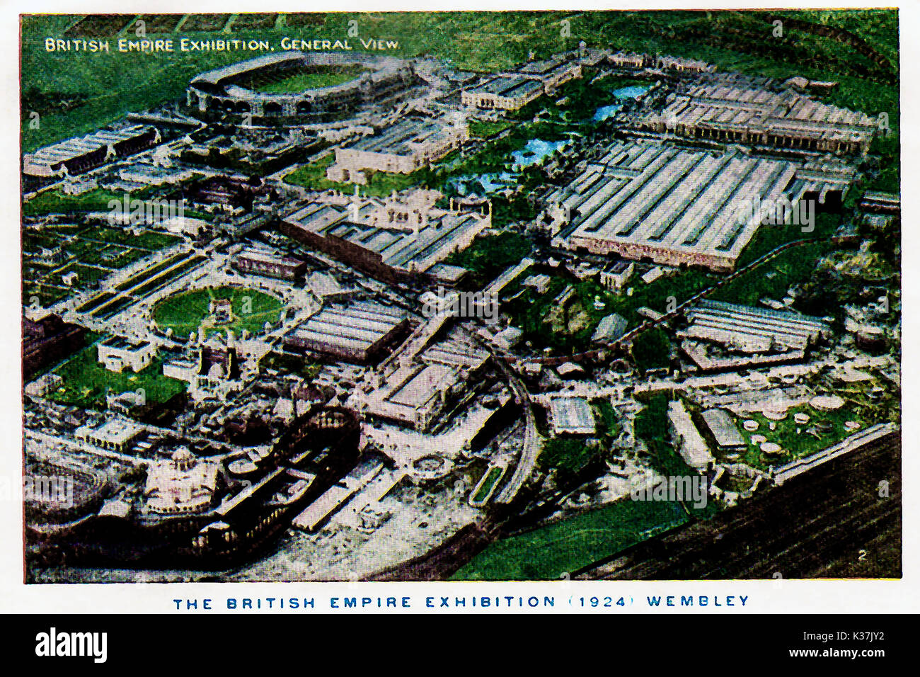 1924 - Una vista colorato dell'impero britannico mostra (Wembley Park, Wembley, Middlesex, Regno Unito) dall'aria Foto Stock