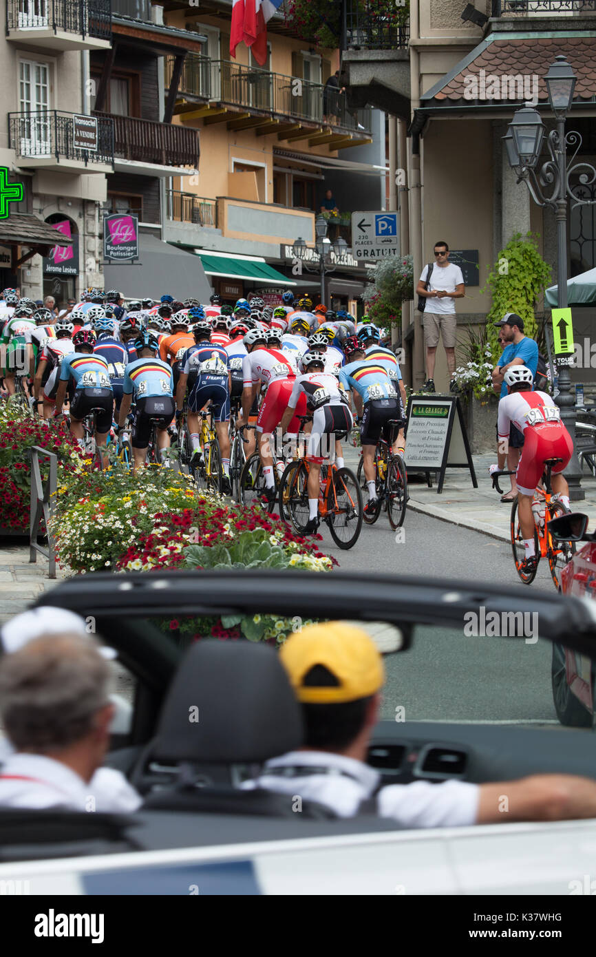 Tour de l'Avenir in Saint-Gervais-Les-Bains Agosto 2017 Foto Stock